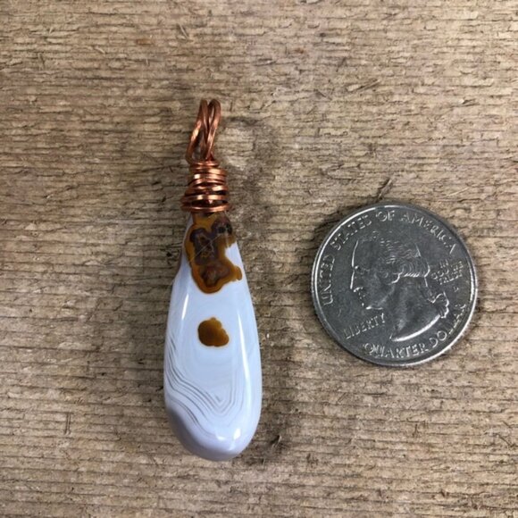Spotted Banded Agate Necklace Pendant - Picture 5 of 6